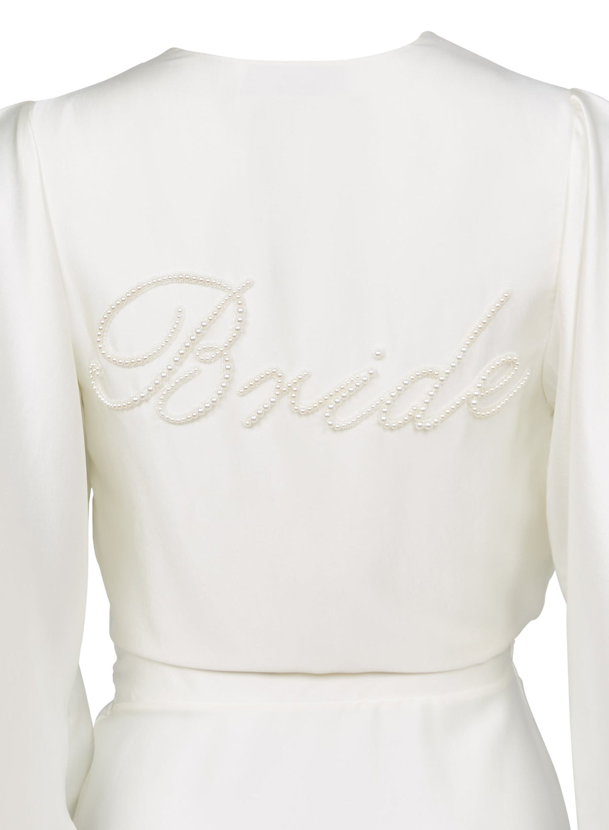 Ivory Bride Embroidered Angel Sleeve Robe - Fleur du Mal