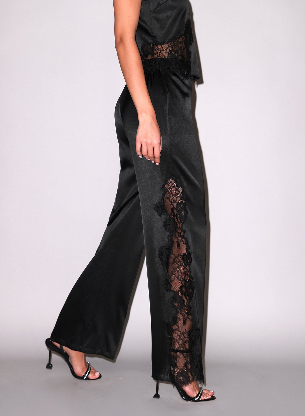 Black Juliet Silk & Lace Pant - Fleur du Mal