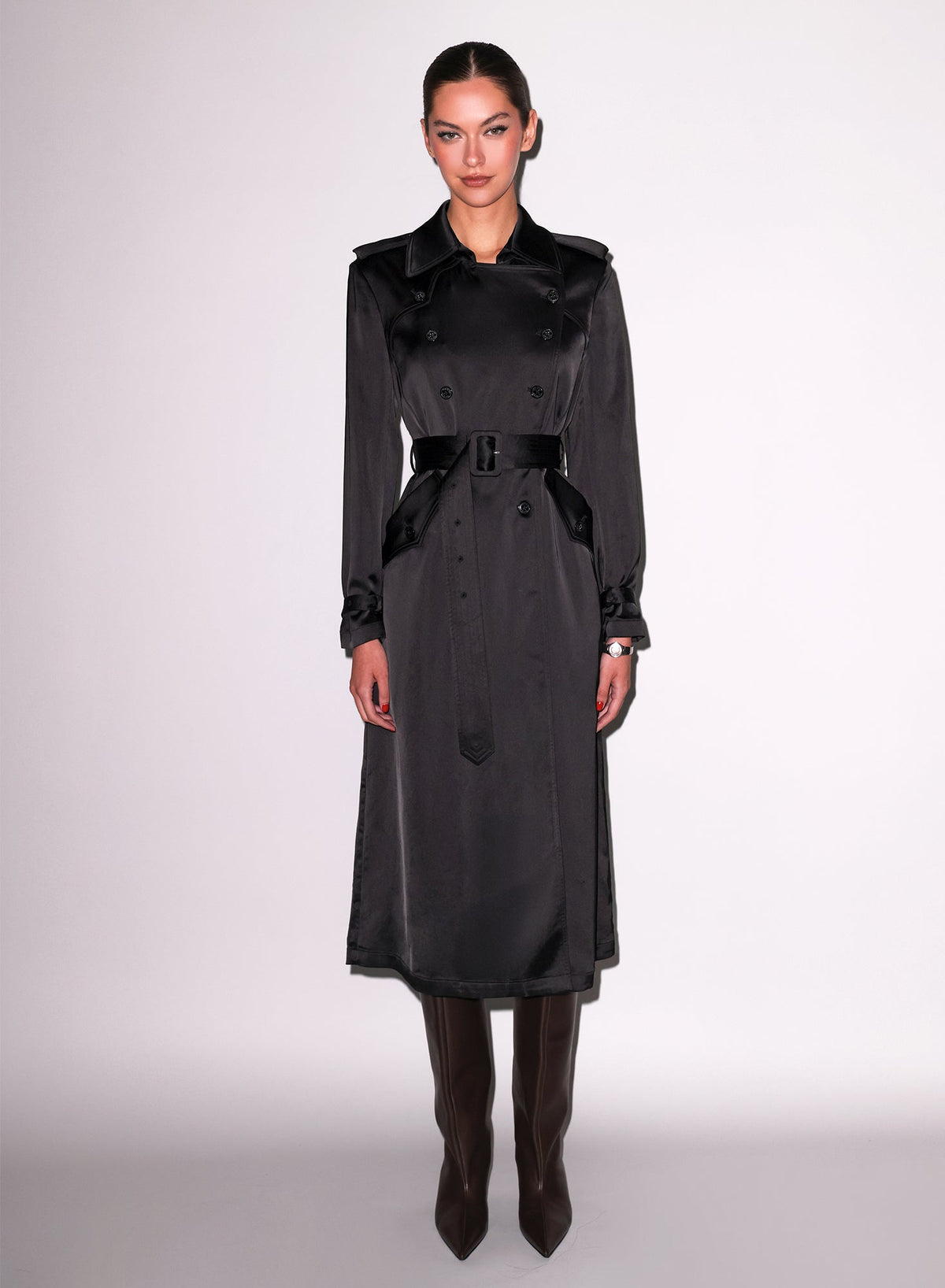 Black Luxe Trench Coat - Fleur du Mal