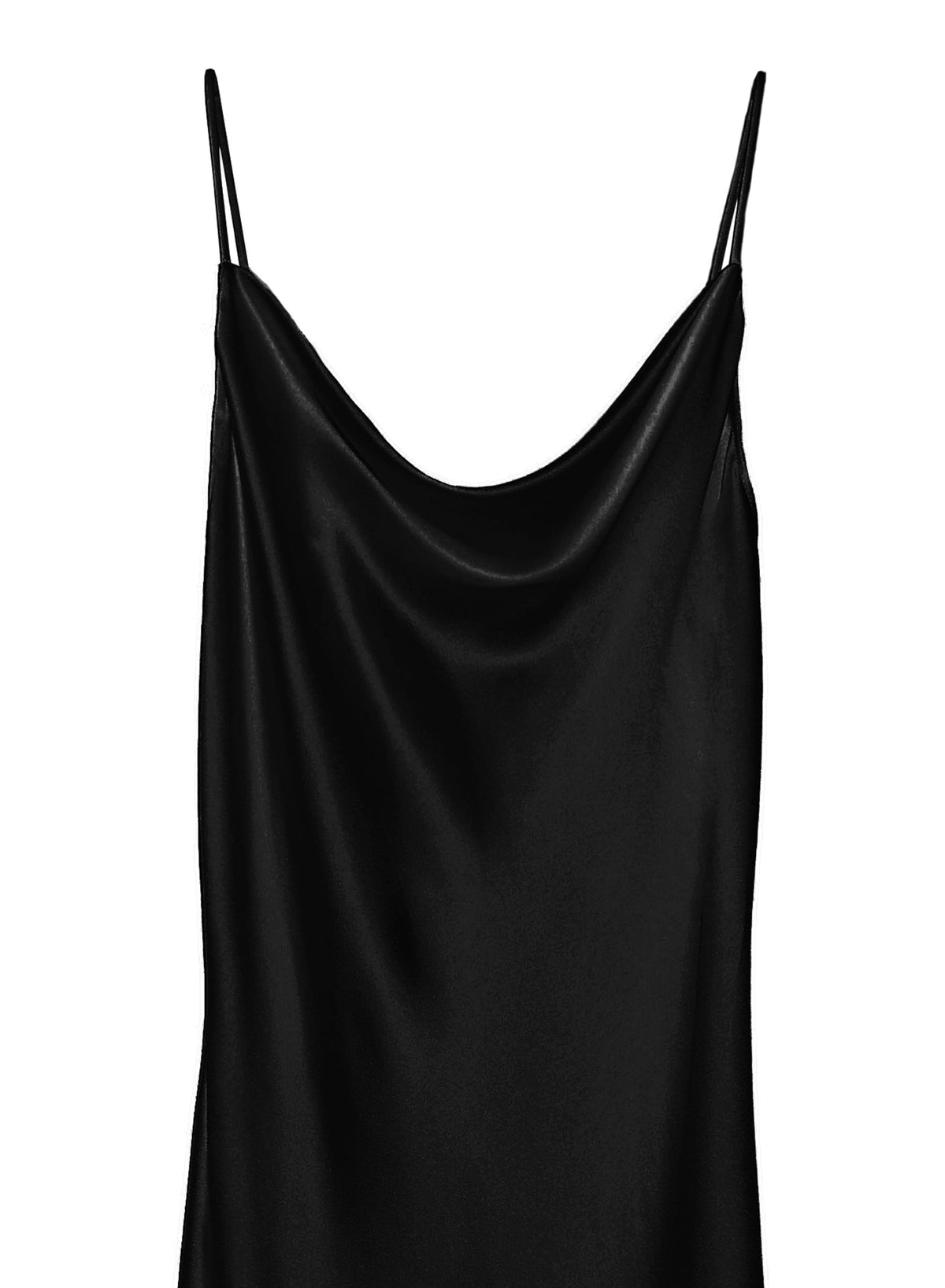 Black Silk Cowl Slip Dress - Fleur du Mal