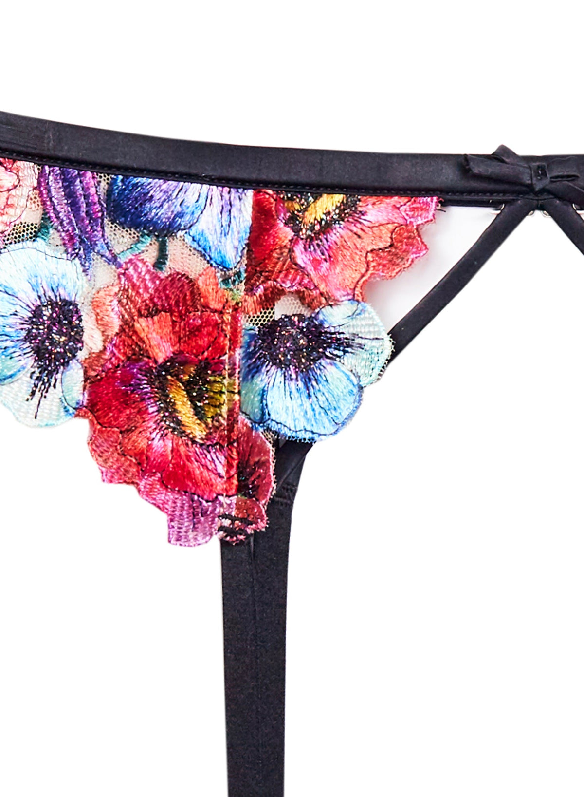 Multi-Colored Tuileries Embroidery Garter - Fleur du Mal
