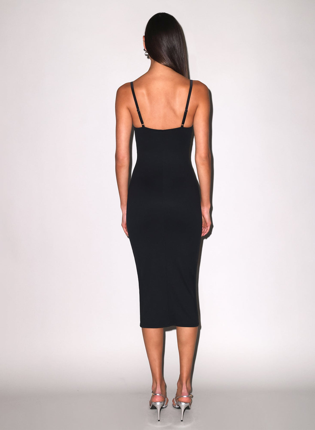 Black Seduce U-Plunge Midi Dress - Fleur du Mal