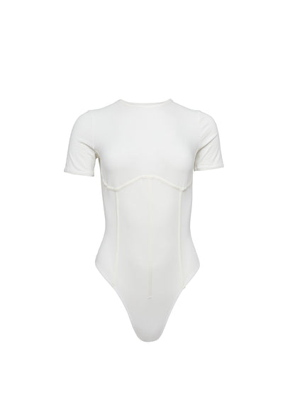 Ivory Organic Cotton T-Shirt Bodysuit - Fleur du Mal