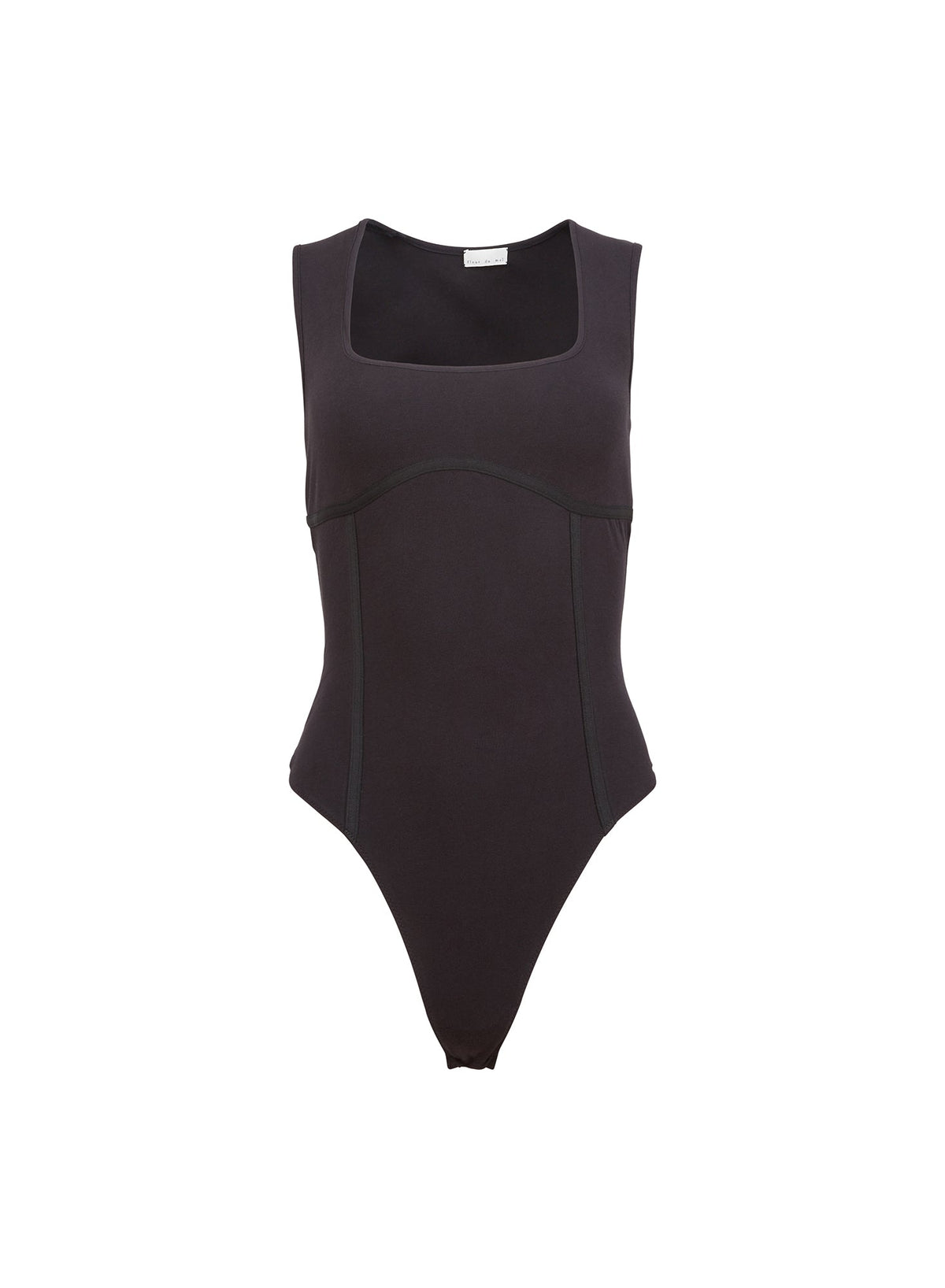 Black Organic Cotton Scoop Neck Bodysuit - Fleur du Mal
