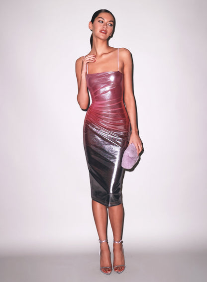 Pink Metallic Ombré Shine Dress - Fleur du Mal