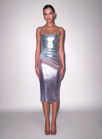 Blue Metallic Ombré Shine Dress - Fleur du Mal