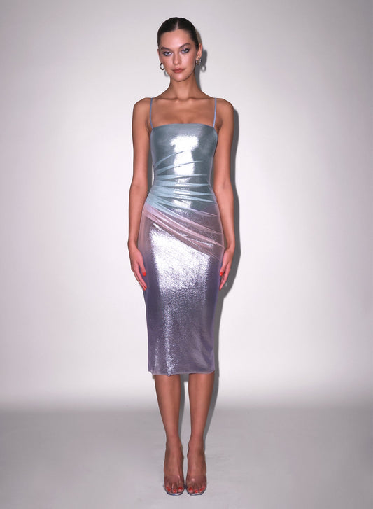 Blue Metallic Ombré Shine Dress - Fleur du Mal