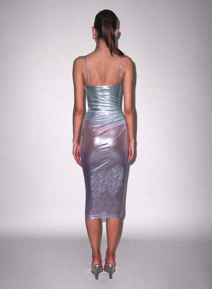 Blue Metallic Ombré Shine Dress - Fleur du Mal
