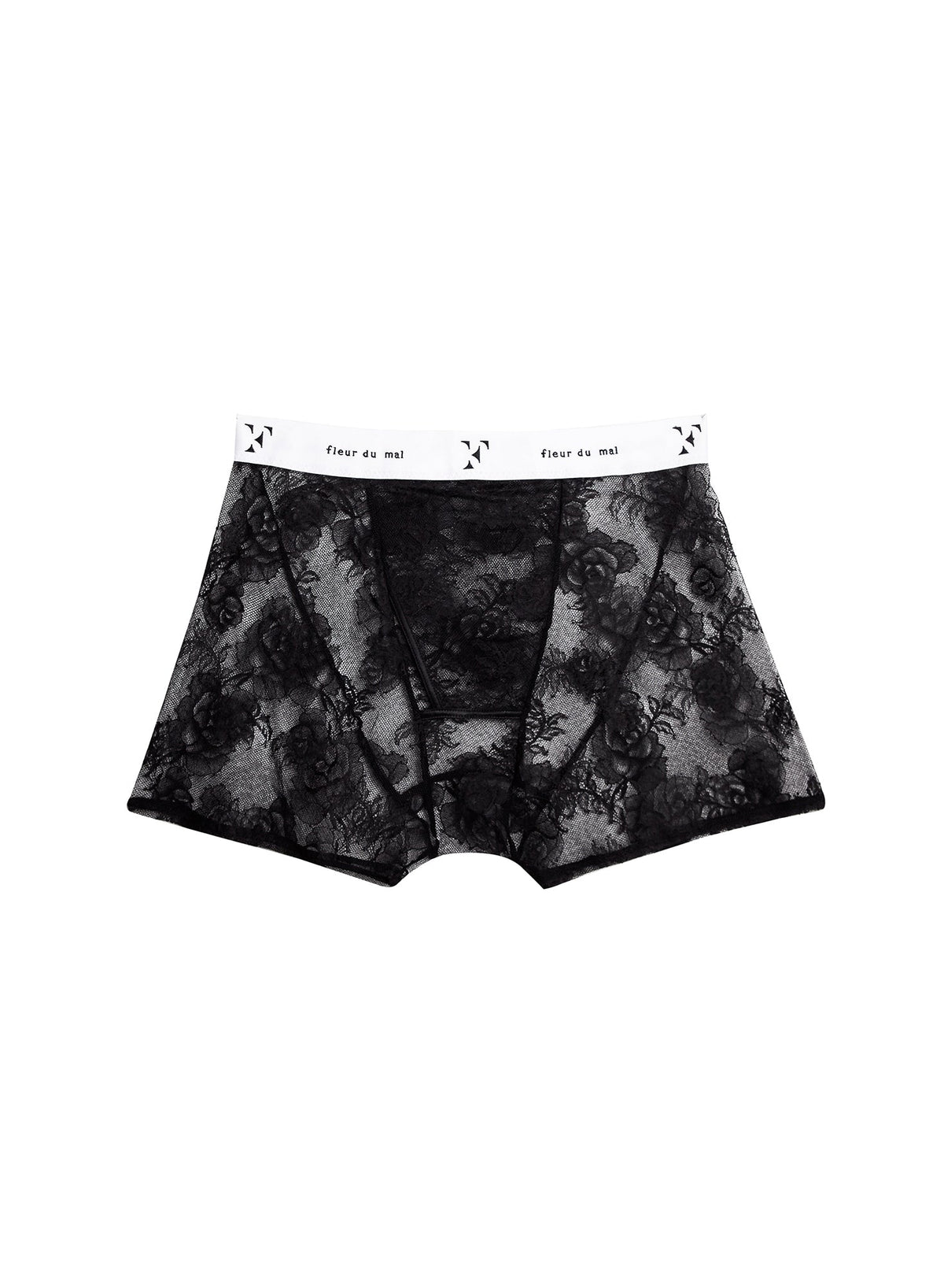 Black Bouquet Lace Boxer Brief - Fleur du Mal