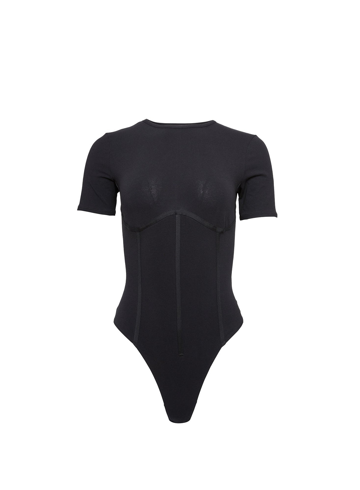 Black Organic Cotton T-Shirt Bodysuit - Fleur du Mal