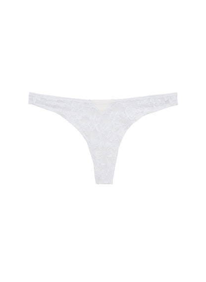 Ivory Le Stretch Lace Thong - Fleur du Mal