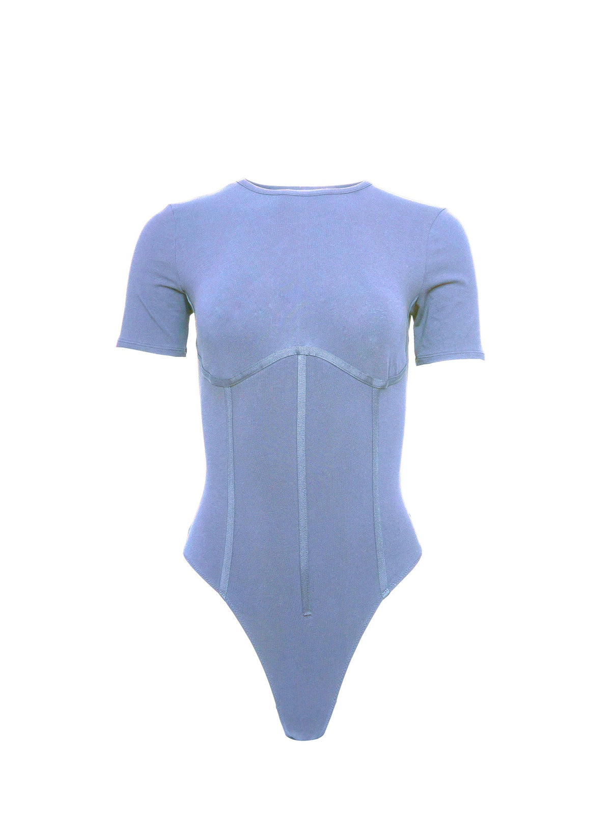 Denim Blue Organic Cotton T-Shirt Bodysuit - Fleur du Mal