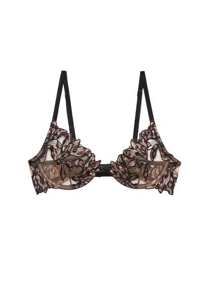 Leopard Lily Embroidery Plunge Demi Bra - Fleur du Mal