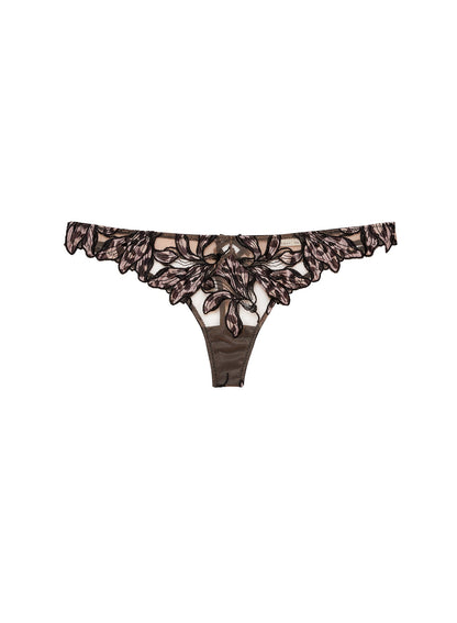 Leopard Lily Embroidery Hipster Thong - Fleur du Mal