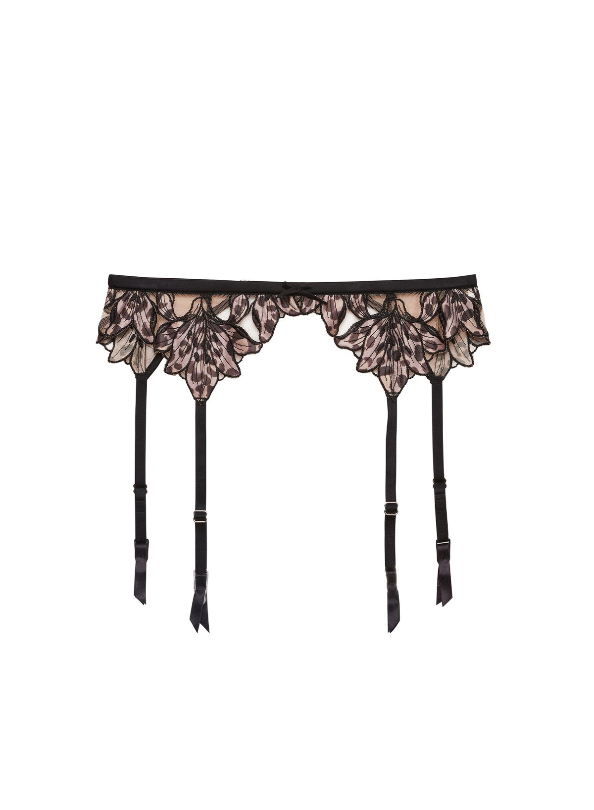 Leopard Lily Embroidery Garter Belt - Fleur du Mal