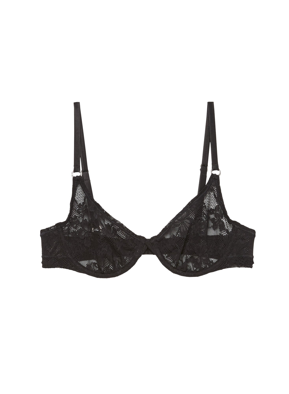 Black Le Stretch Lace Demi Bra - Fleur du Mal