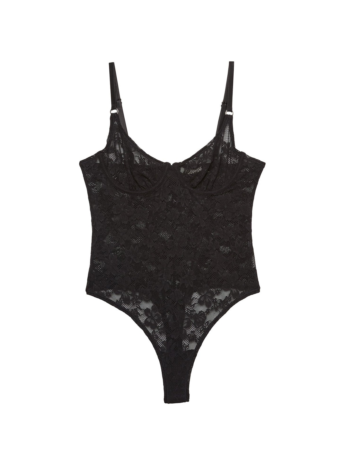Black Le Stretch Lace Bodysuit - Fleur du Mal
