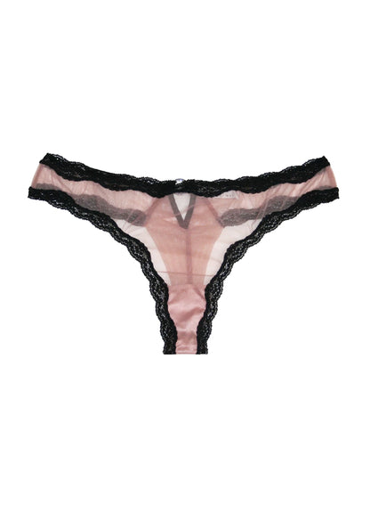 Petal Pink Sheer Tulle Thong - Fleur du Mal