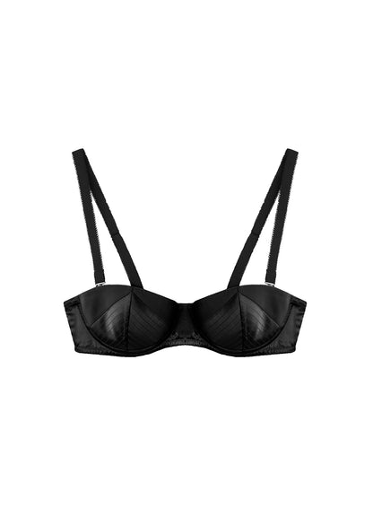 Black Top Stitch Convertible Bra - Fleur du Mal