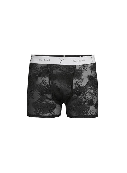 Black Men's Bouquet Lace Boxer Brief - Fleur du Mal