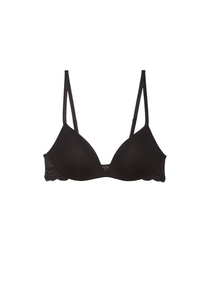 Black Charlotte Lace Wireless Push Up Bra - Fleur du Mal
