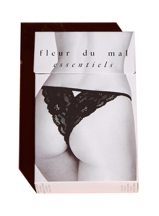 Black Charlotte Lace Seamless String Cheeky - Fleur du Mal