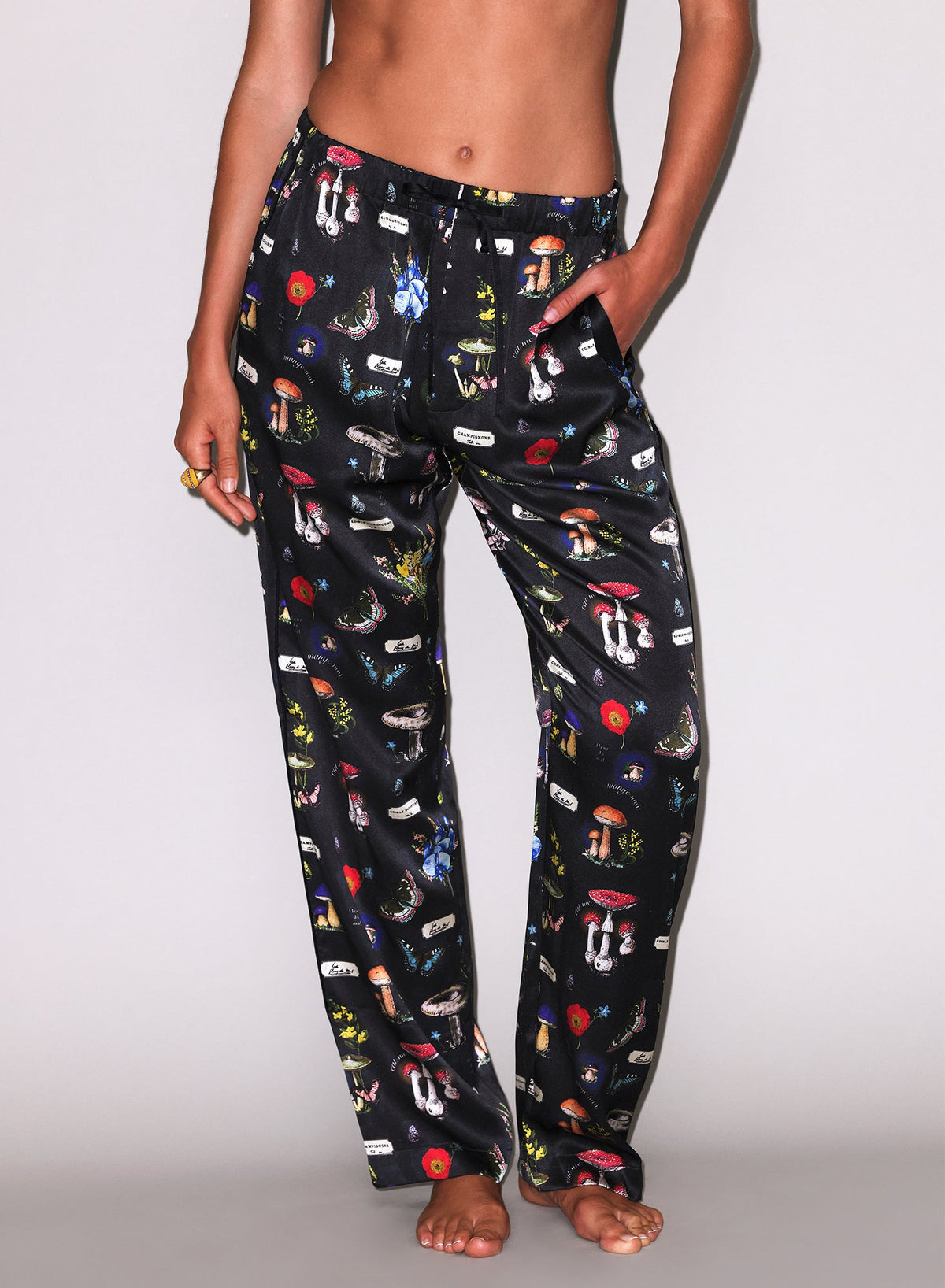 Black Magical Mushroom Print PJ Pant - Fleur du Mal