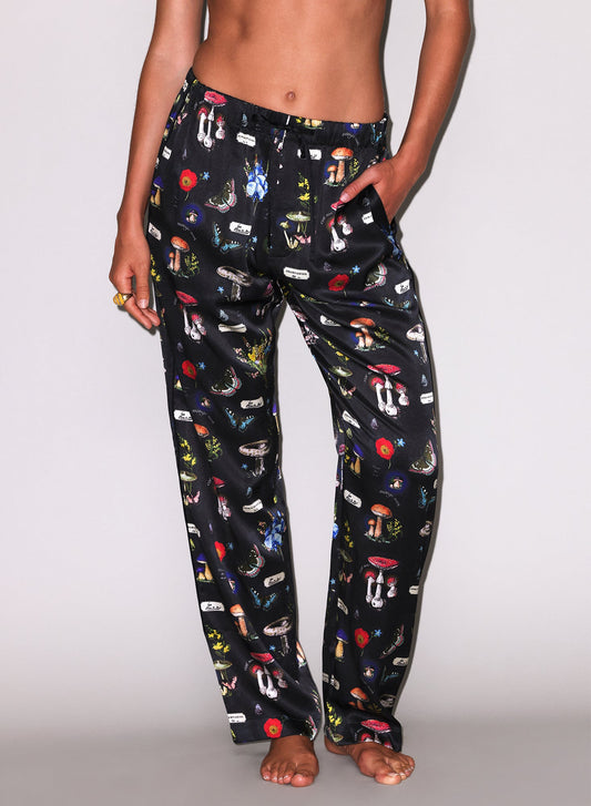 Black Magical Mushroom Print PJ Pant - Fleur du Mal