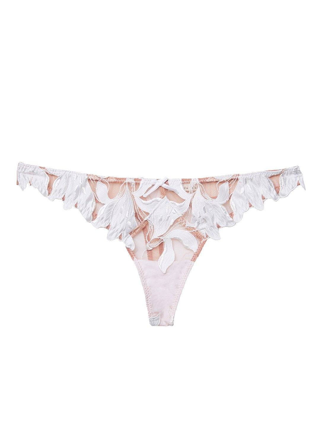 Ivory Lily Embroidery Hipster Thong - Fleur du Mal