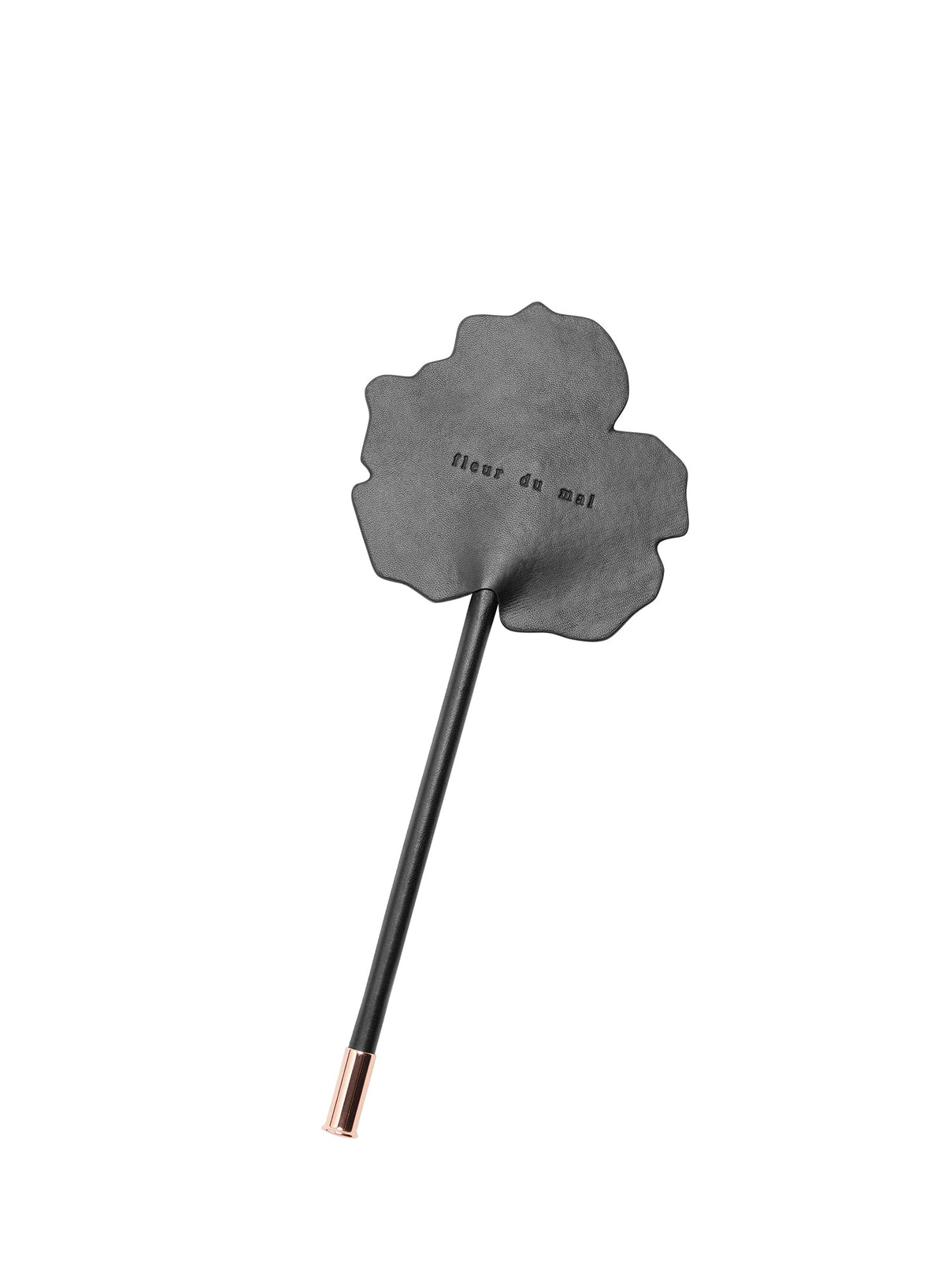 Black Leather Rose Shaped Paddle - Fleur du Mal