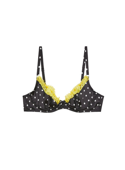Small Dot Black Juliet Lace Demi Bra - Fleur du Mal