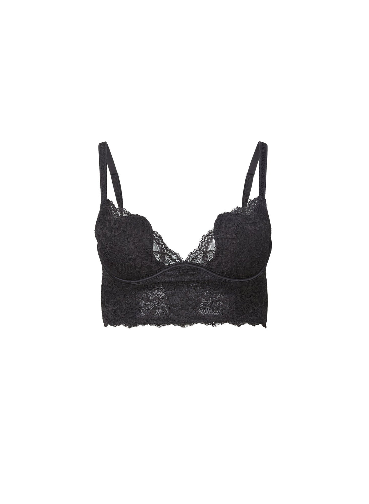 Black Bianca Lace Seduce U-Plunge Longline - Fleur du Mal