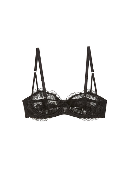 Black Mila Balconette Bra - Fleur du Mal