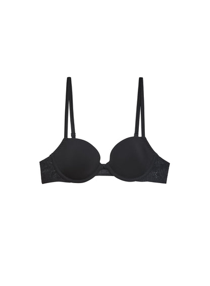 Black Le Stretch Lace Molded Demi Bra - Fleur du Mal