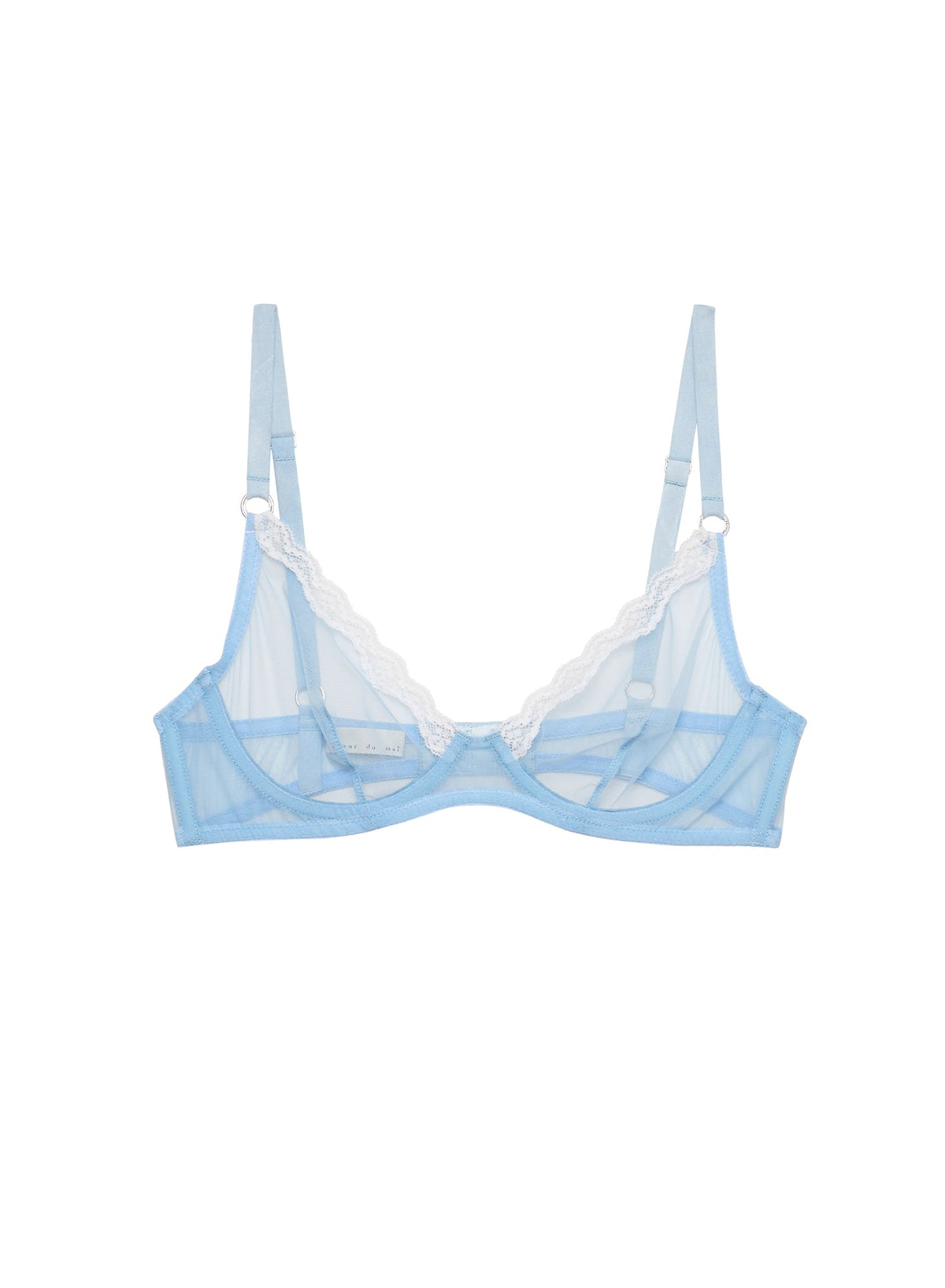 Light Blue Sheer Tulle Demi Bra - Fleur du Mal