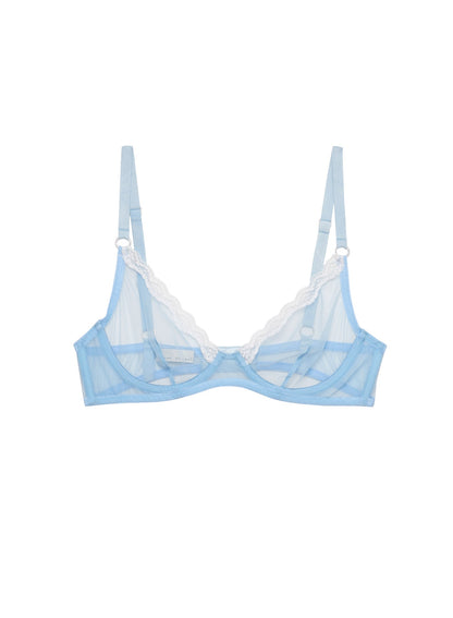 Light Blue Sheer Tulle Demi Bra - Fleur du Mal