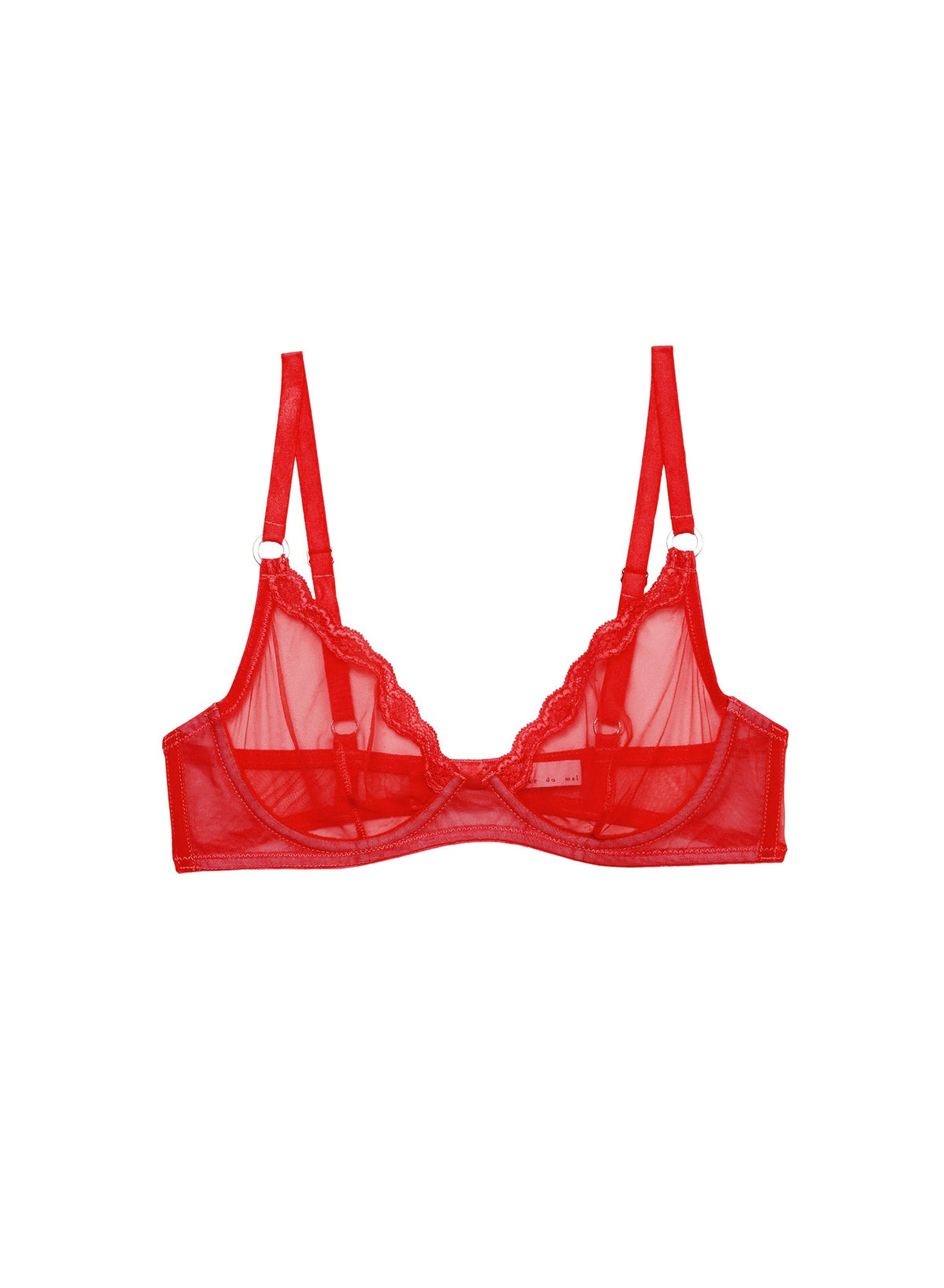 Red Sheer Tulle Demi Bra - Fleur du Mal