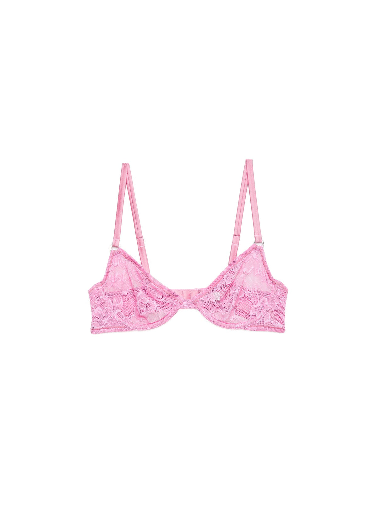 Bisou Pink Le Stretch Lace Demi Bra - Fleur du Mal