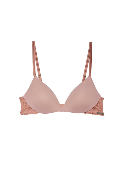 Tan Charlotte Lace Wireless Push Up Bra - Fleur du Mal