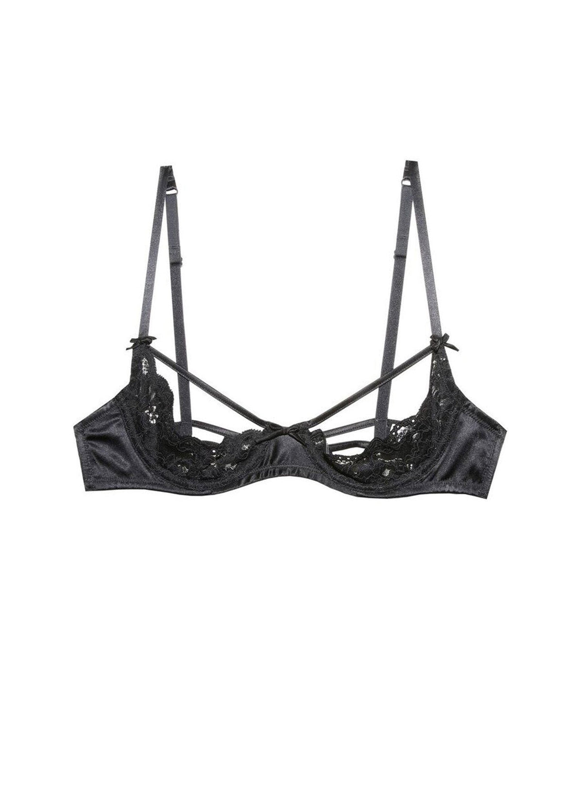Black Charlotte Peekaboo Bra - Fleur du Mal