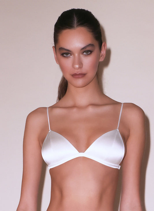 Ivory Molded Luxe Triangle Bra - Fleur du Mal