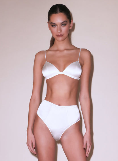 Ivory Molded Luxe Triangle Bra - Fleur du Mal