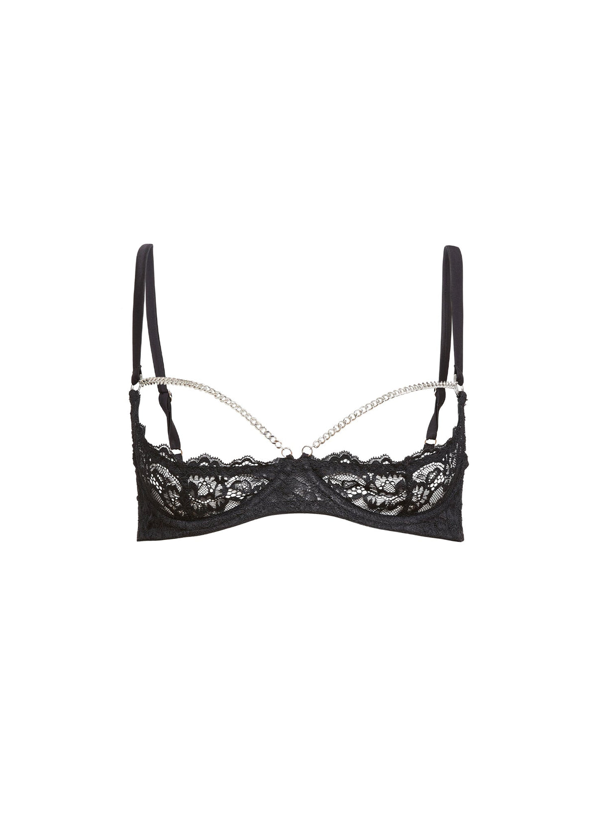 Black Bianca Chain Ouvert Bra - Fleur du Mal