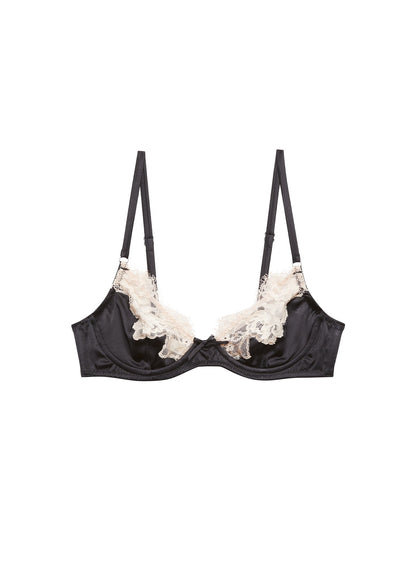 Black Juliet Lace Demi Bra - Fleur du Mal