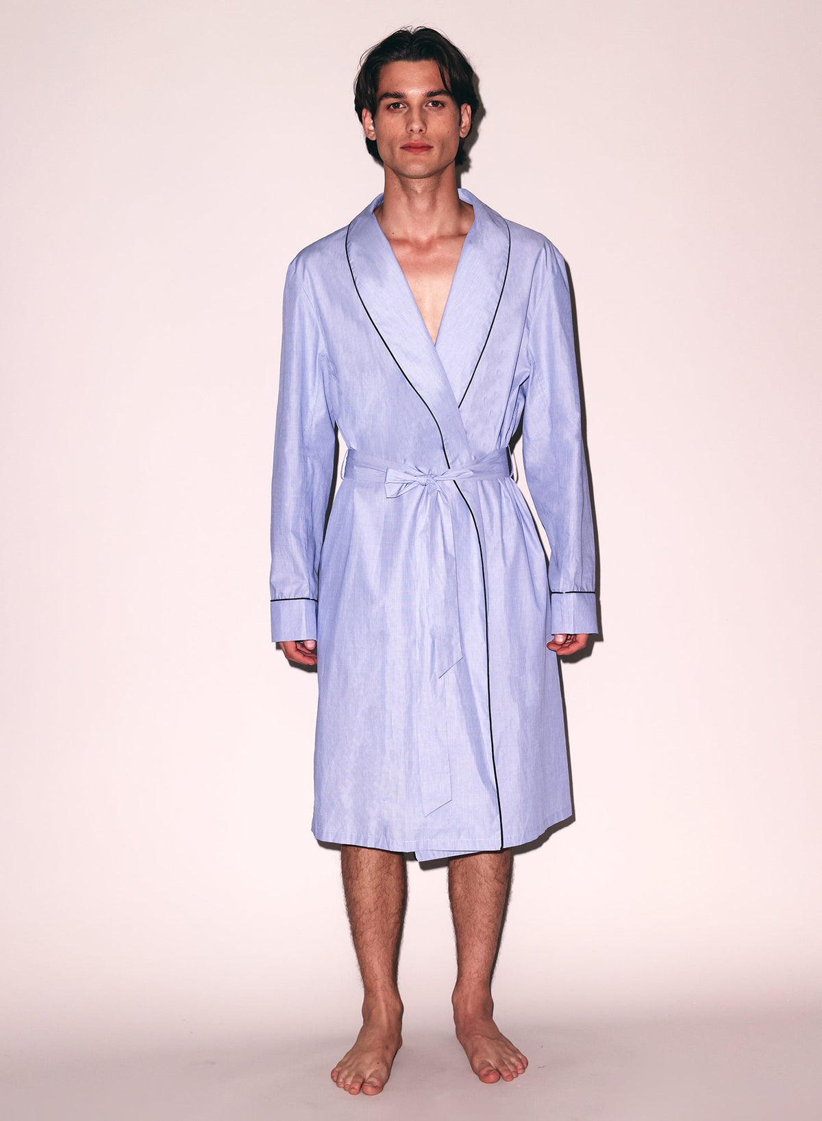 Pacific Blue Men's Poplin Robe - Fleur du Mal