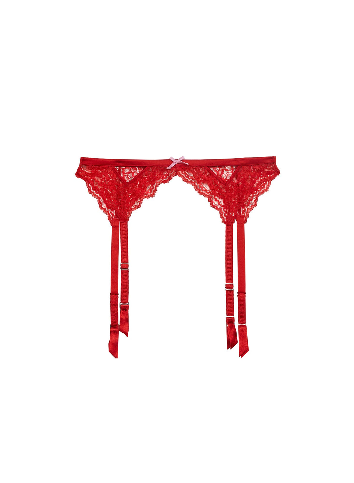 Red Bianca Lace Garter Belt - Fleur du Mal