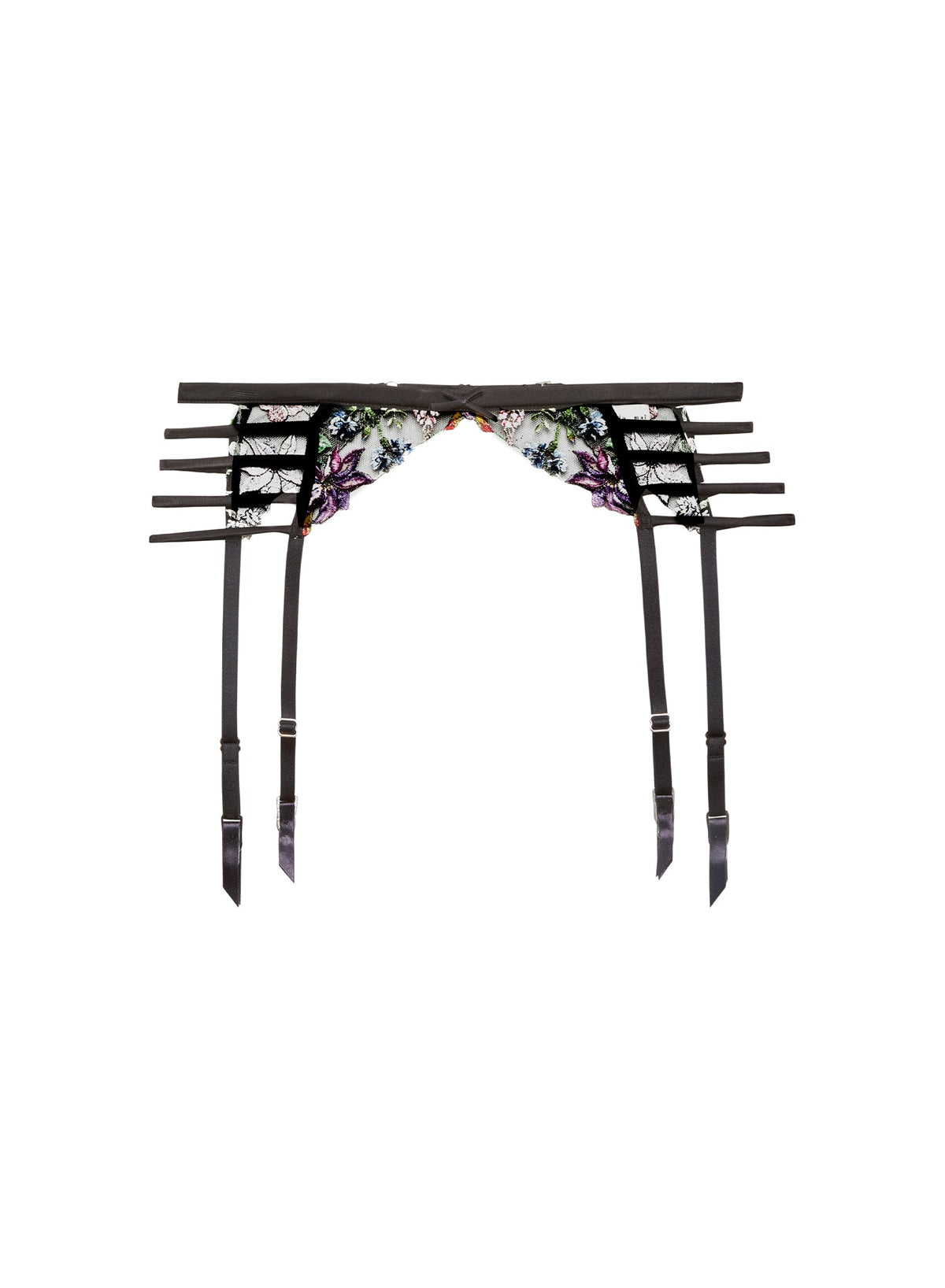 Black Wildfleur Garter Belt - Fleur du Mal