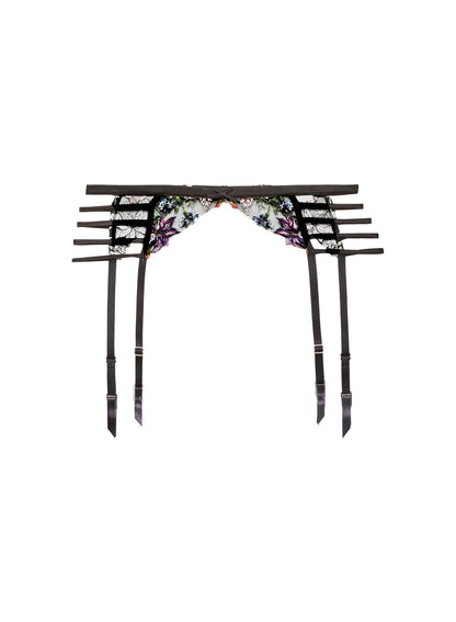 Black Wildfleur Garter Belt - Fleur du Mal
