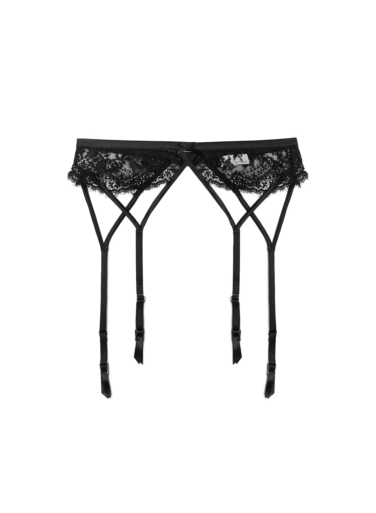 Black Frankie Lace Strappy Garter Belt - Fleur du Mal