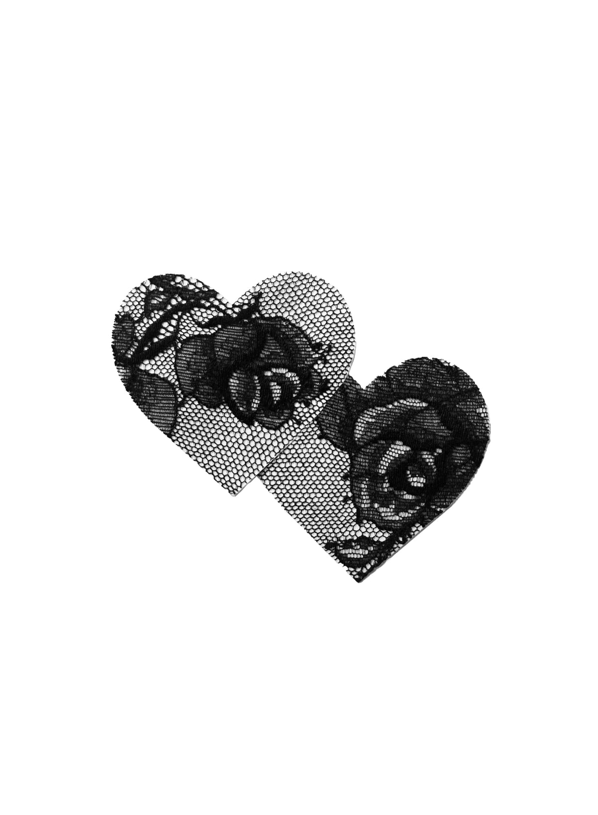 Black Bouquet Lace Heart Nipple Pasties - Fleur du Mal